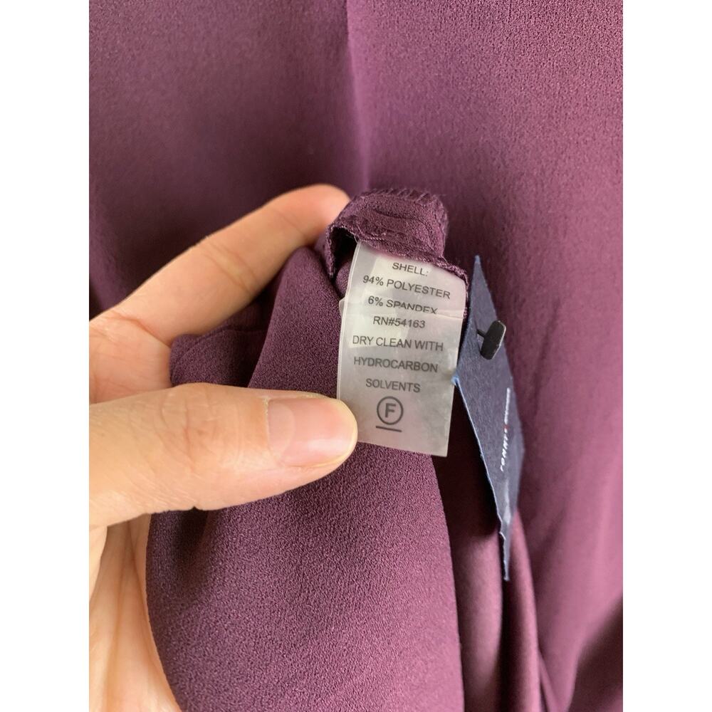 Tommy Hilfiger Plum Shift Dress Women Sz 6 NWOT Burgundy Mod Workwear Office $99 - Picture 9 of 13